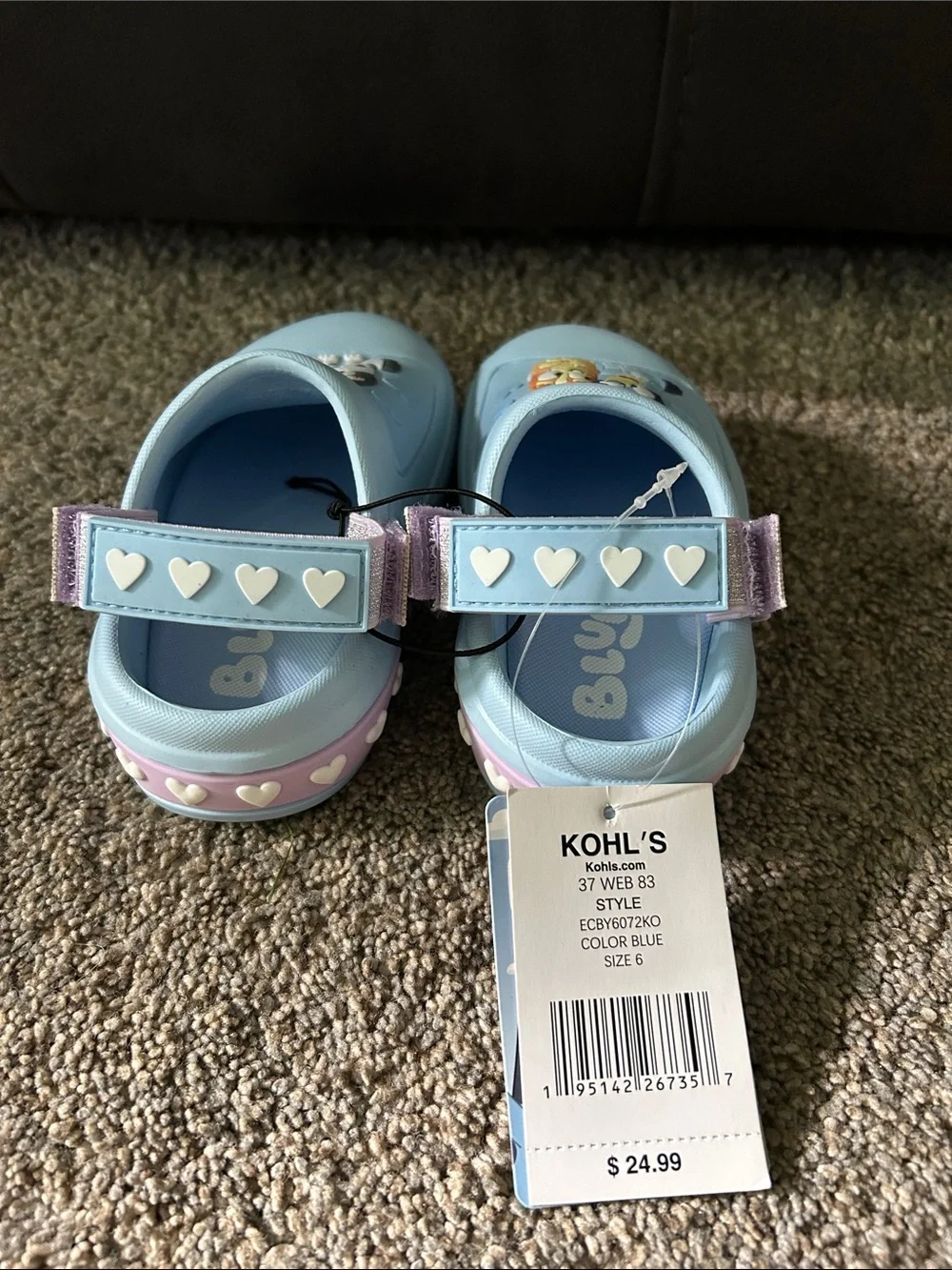 Bluey Light Blue Kids Slip-On Clogs